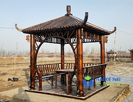 仿古公園六角實(shí)木亭子公園觀景景區(qū)休閑涼亭